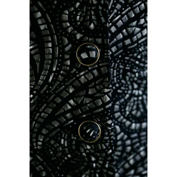 Babu Paris Textured Paisley Print Stained Glass Window Look Cropped Blazer 2 - Picture 4 of 9